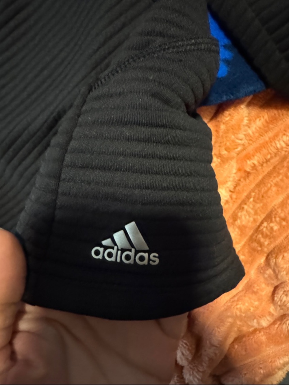 adidas EXOS Black Ribbed Full-Zip Jacket - Picture 7 of 7